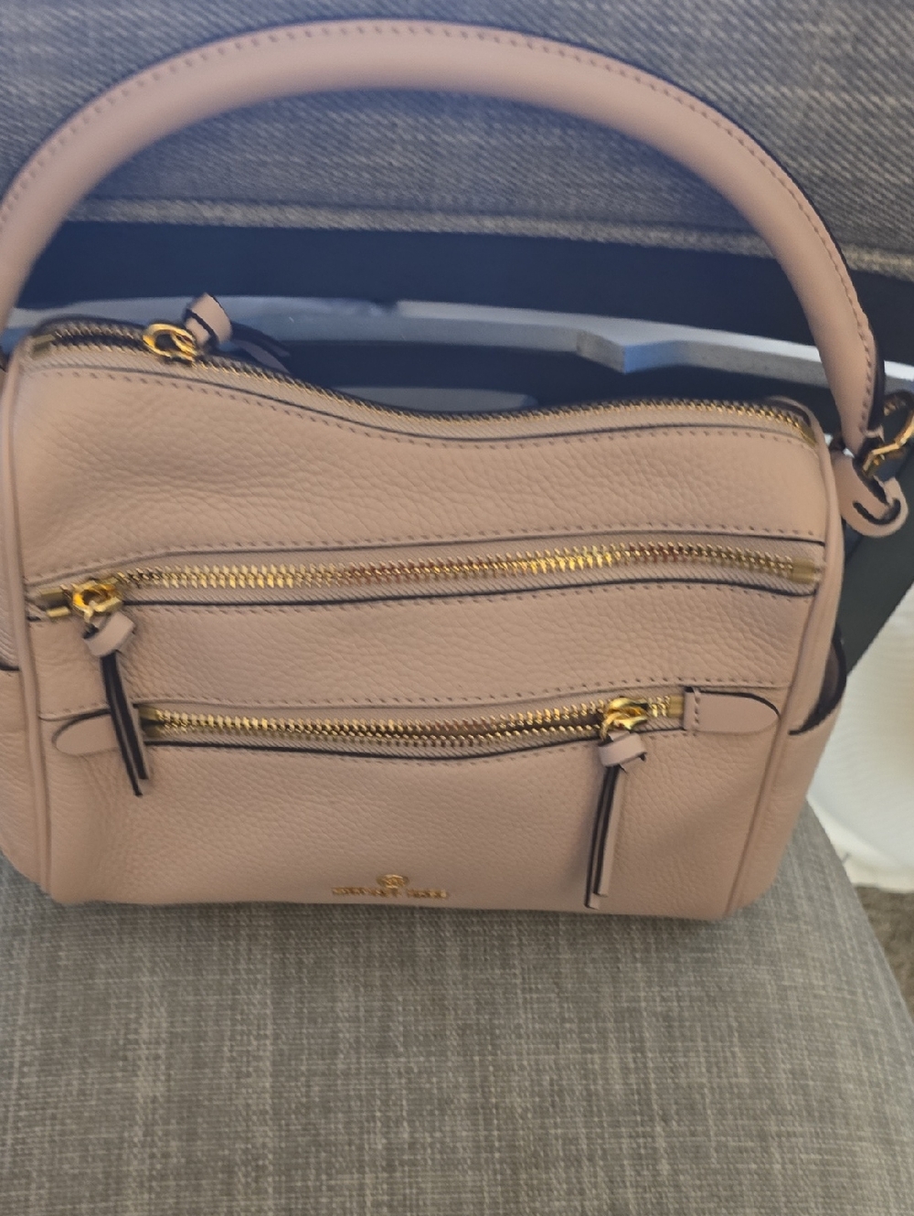 kate spade Blush Leather Double-Zip Shoulder Bag